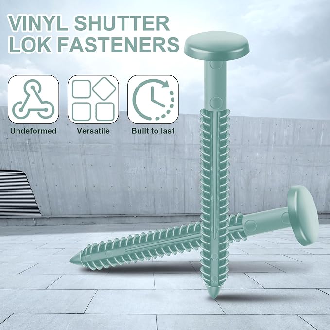 Blulu 18 Pcs 3 Inch Vinyl Shutter Fastener Window Panel Peg Lok Pin Pegs Screws Shutter Spikes Anchor (Wedgwood Blue)