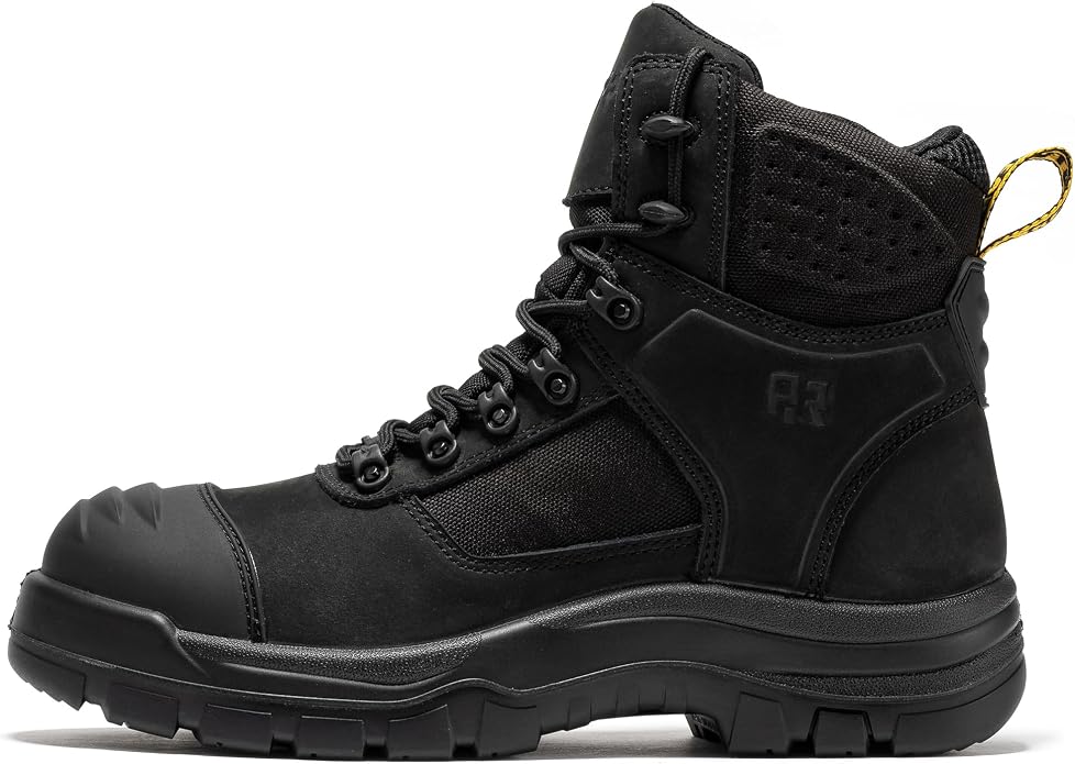 ROCKROOSTER Stowe - Men's Work Safety Boots Composite Toe ASTM F2413-18 M/I/C EH, Lightweight Slip Resistant Industrial Boots, Nubuck Leather with HYDROGUARD Waterproof Lining CP212