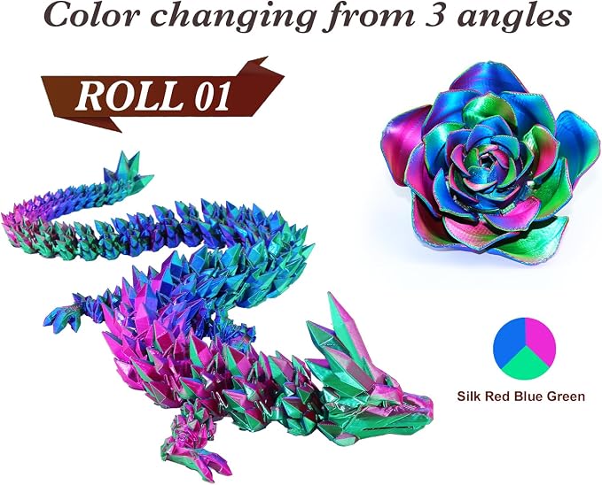 LOVOON 3D Printing Filament Bundle 2 KG, Tricolor PLA Filament 1.75mm Silk Blue/Green/Red and Silk Blue/Yellow/Red, Color Changing 3D Printer PLA Filaments, 1KG X 2 Spools