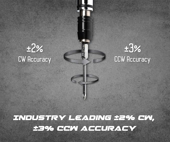 Tapha Tools Digital Torque Screwdriver 0.44-4.42 in-lbs (5-50 cN-m / 0.51-5.1 kg-cm) Torque Range, Accurate to ±2% Dual Direction, LED and Buzzer Notification, Preset Memory (SPN-T05BN)