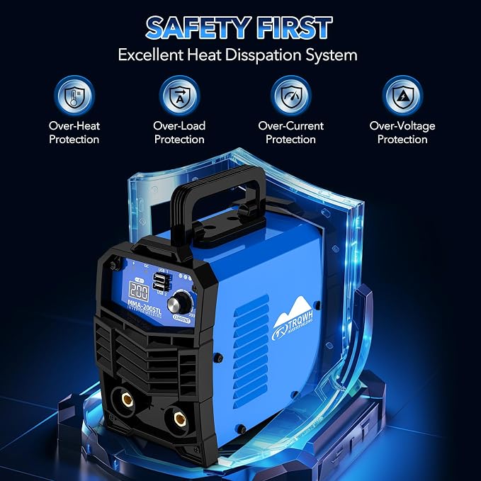 TRQWH 200A MMA Welding Machine 110V & Welding Backpack for Men