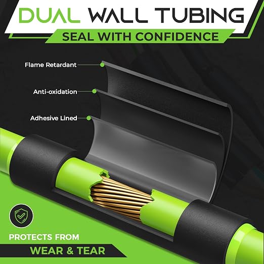 GEARit 3/8 inch Heat Shrink Tubing 50 Ft, 3:1 Adhesive Lined Dual Wall Waterproof Marine Grade Electrical Wire Wrap, UL Listed Heat Shrink Tube for Cable Repair Automotive Boat