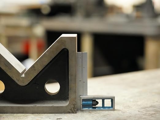 PEC Tools Precision Double Square- Cast Iron Head, 6" x150mm Blade with English/Metric Graduations, Made in USA