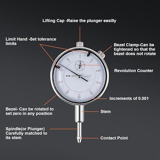 Precision Bore Gauge Set 2"-6" Range, 0.001" Accuracy, Bore Gauge for Engine Cylinder Measurement, Cylinder Wear& Out-of-Round Measurement Tool for Automotive Engine Machining, Industrial Maintenance