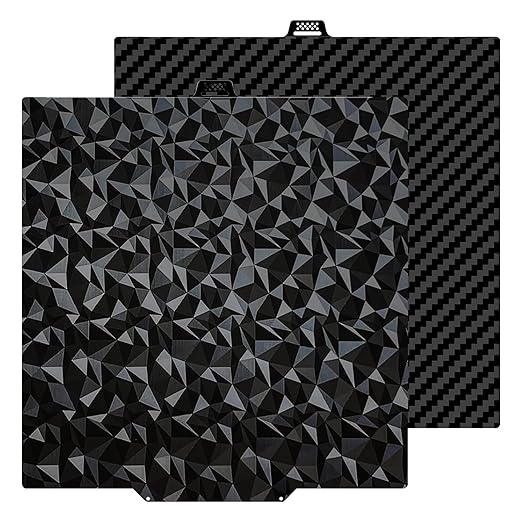 280x280mm PET PEO Double Side Build Plate for Qidi Q2, Smooth Diamond PEO+Carbon Fiber PET Spring Steel Sheet Heat Bed with Strong Adhesion & Easy Part Removal