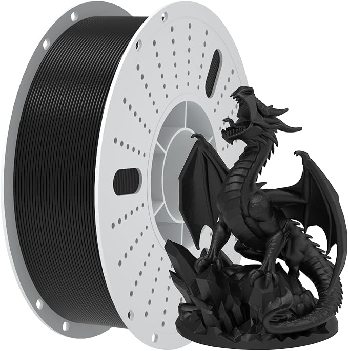 PINBALL PETG 3D Printer Filament 1.75mm High Precision Durable Moisture-Proof Strong Filament Mith Better Flow Dimensional Accuracy +/- 0.02mm Suitable for Most FDM 3D Printers 1 Kilogram Black