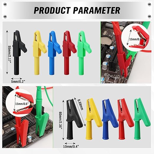 SWANLAKE 43-Piece Back Probe Kit, 30A Multi-Angle Test Probe, 4mm Banana Plug to Copper Alligator Clips, U-Shaped Connectors, Automotive Electrical Circuit Diagnosis Car Repairing Tools
