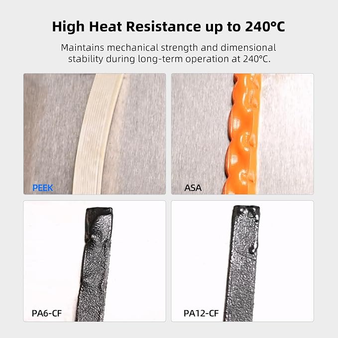Inslogic PEEK Filament, 250g Refill High-Strength & Heat-Resistant 3D Printer Filament, UL94 V-0 Flame Retardant, Compatible with Bambu & Sunlu Spools, Natural