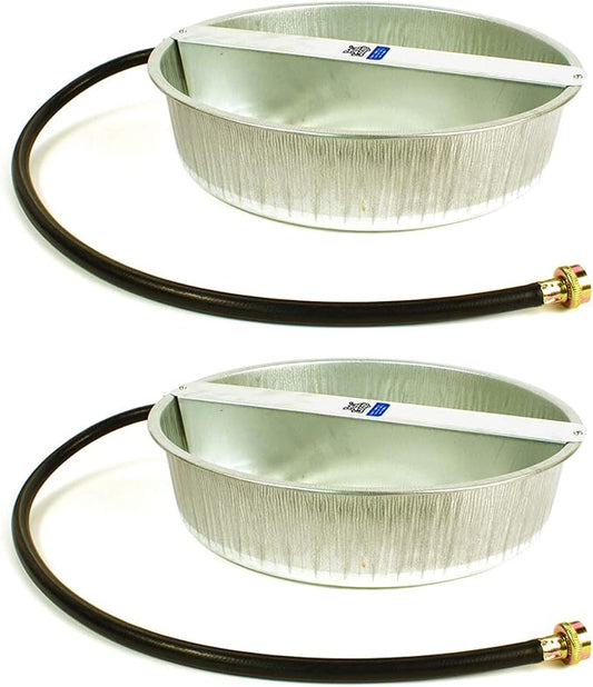 Little Giant 13-Quart Galvanized Steel Ever Full Pet Water Bowl Dish (2 Pack)