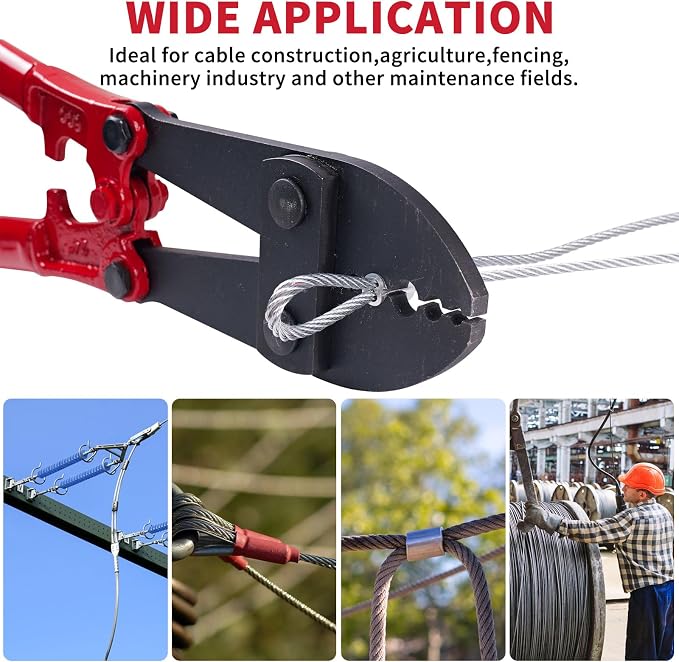 24Inch Hand Swaging Cutting Tool, Wire Rope Crimping Pliers for 1/16" 3/32" 1/8" 5/32" 3/16" Wires, Swager Crimper for Copper Aluminum Oval Sleeve and Stop Sleeve