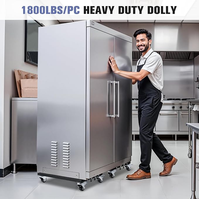 KEDSUM Industrial Mover Dolly 1800LBS × 2Pack, Sturdy Steel Frame Heavy Duty Appliance Dolly, 24 in. x 16 in for Building Material Handling & Moving Heavy Furniture with Ease
