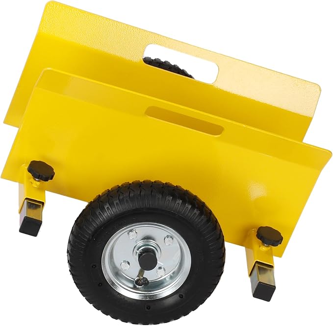 Heavy Duty Panel Dolly Yellow Cart 660LBS Capacity Door Dollies with 8" Pneumatic Wheels, Adjustable Drywall Mover Panel Drywall Cart Material Handling All Terrain Slab Dolly