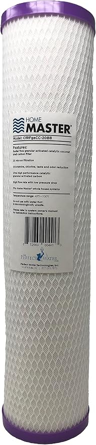 Home Master Whole House 4-Layer Sediment 25 Down to 1 Micron, Radial Flow Catalytic Carbon, 2 orings & Grease, 20gpm, Replacement Filter Set CsetBB2SmgRFCC 20x4.5