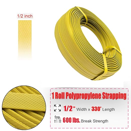 Packaging Banding Strapping Kit Tensioner Tool Sealer, Pallet Strapping Kit, 1/2" Wide x 4000" Length Poly Strapping Kit, Banding Tools for Packing Strapping