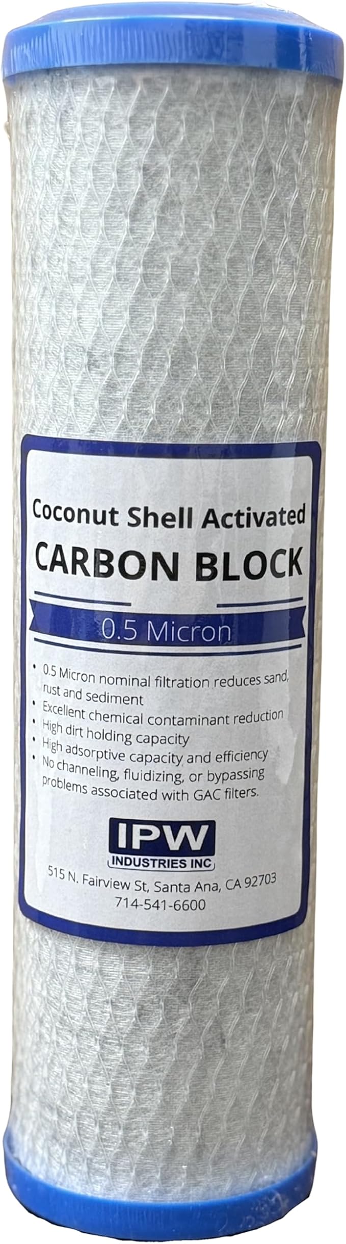IPW Industries Inc. - 1-Pack 0.5 Micron Carbon Block Water Filter Cartridges - Water Filter Replacement for Kenmore 42 34377 and 42 34370