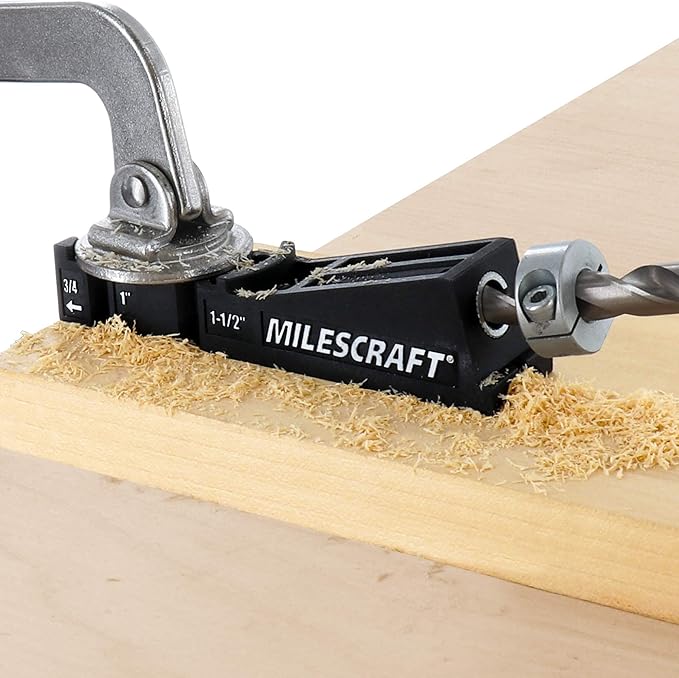 Milescraft Pocket Jig 200XCJ - Woodworking Tool Bundle with Double Barrel & Single Barrel Pocket Hole Jigs, 2" Face Clamp, Accessories