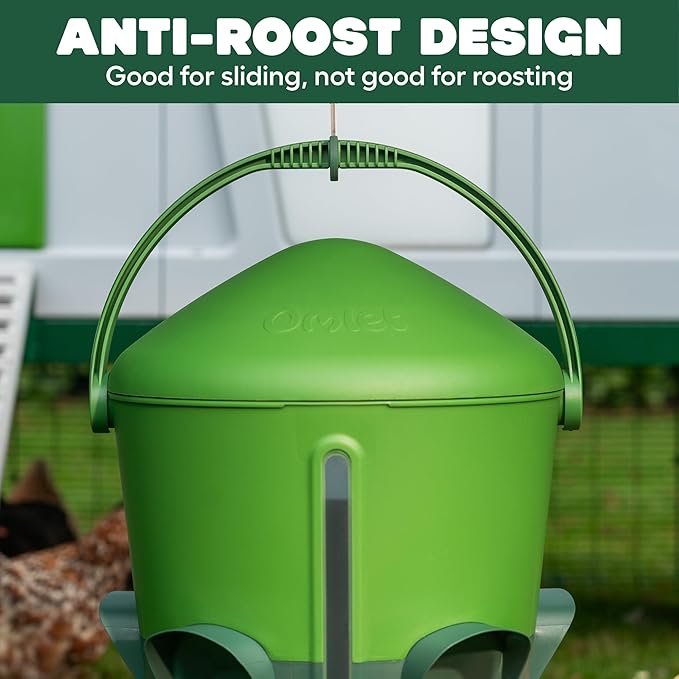 Omlet Insulated Chicken Waterer, 3 Gallon | Stay-Clean Automatic Water Dispenser for Chickens | BPA-Free | Anti-Roost Domed Lid | Includes 5 Cups & Nipples | Eglu Green