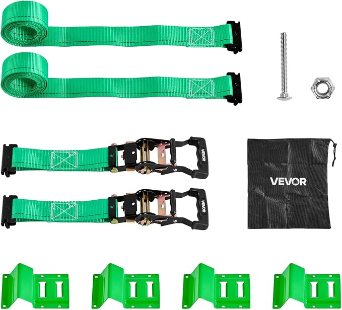 VEVOR Wheel Chock Tie-Down Kit, Chock-Style Trailer Tie Down Strap, Car Tie Down Kit with Buckle, Break Strength 4380 lbs & Working Load 1460 lbs Motorcycle System for ATVs, UTVs & Trailers