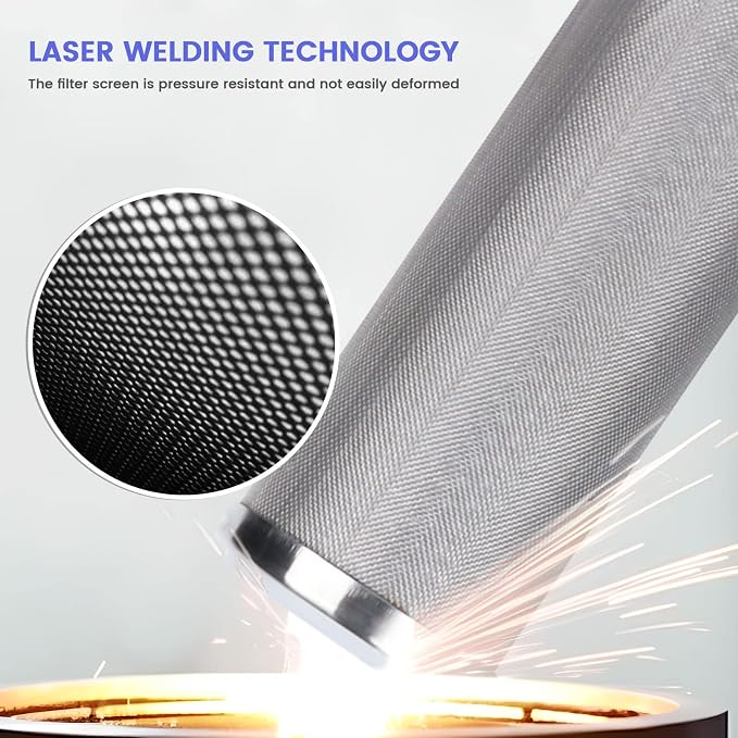 Stainless Steel Cleanable Wire Mesh Filter Cartridge 10”Length,2.5"OD(25 Micron)