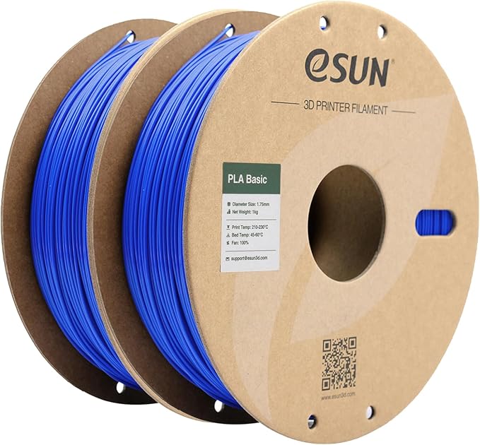 eSUN PLA Basic Filament 1.75mm, 1KG Spool (2.2 LBS) High Speed Printing 3D Printer PLA Filament,Designed for Fast Printing, Blue 2Pack