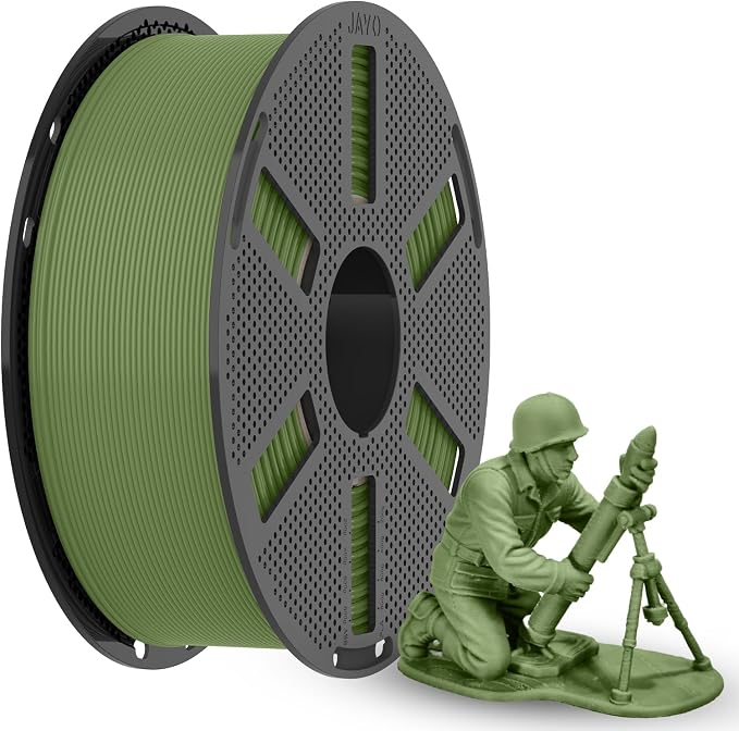 JAYO Olive Green PLA 3D Printer Filament 1.75mm 1.1kg Reusable Spool | ±0.02mm Accuracy, Tangle Free, Vacuum Sealed, Smooth Extrusion, Compatible with Most FDM Printers