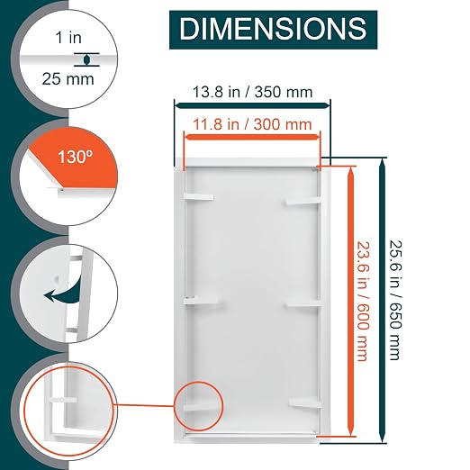 12" x 24" White Metal Access Panel, Service Shaft Door, Plumbing, Electricity Heating Alarm Wall for Drywall, Bathroom Services Hole Cover, Wall Covering