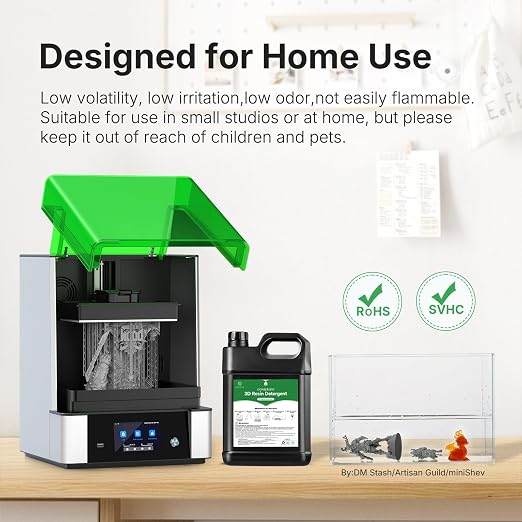 RESIONE 3D Resin Cleaner 3.6KG, Non-Flammable Photopolymer Resin Washing Solution for LCD/DLP/MSLA Prints - Low Odor Effective Cleaning Detergent, No White Residue, Cost-Effective Resin Remover