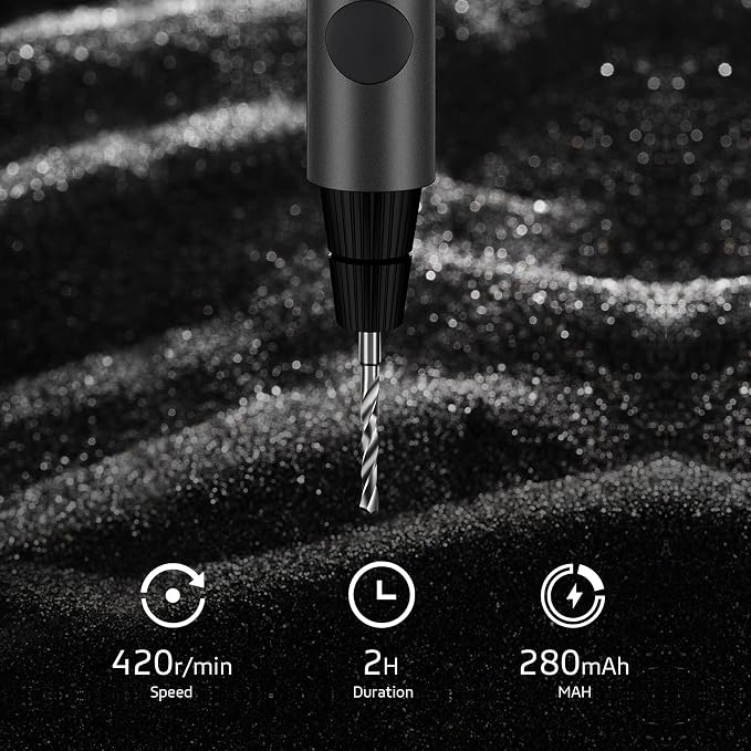Wowstick Mini Cordless Drill, USB Rechargeable Portable, Multifunction Electric Drill with 8 Accessories, 40 Minute Charge, Ideal for Plastic, Wood, DIY