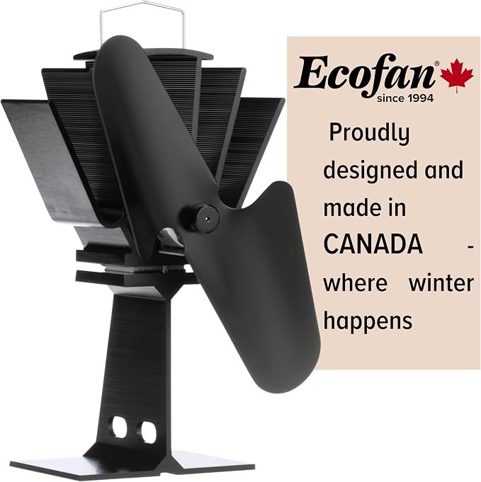 Ecofan Original Heat Powered Stove Fan - Powerful Classic Design, High Performance, Perfect for Wood Stoves, 100 CFM - Circulates Warm Air Efficiently & Reduces Fuel Cost