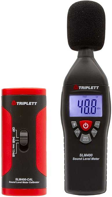 Triplett SLM400-KIT Decibel Sound Level Meter with Calibrator and Certificate of Traceability to NIST, 35 to 130dB