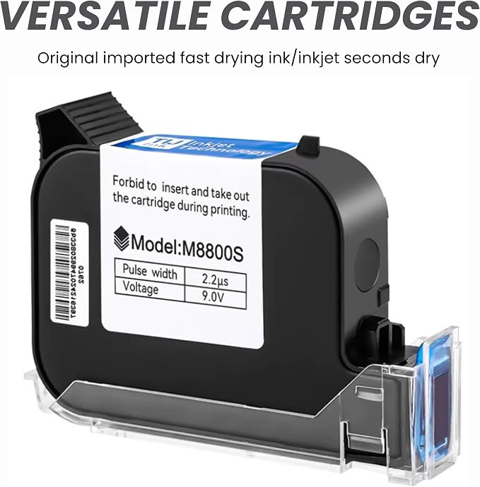 TI1349 Inkjet - Original Black Solvent Ink Cartridge 42ml. Fast-Drying & High Adhesion – Compatible with Z10, C10, M10, M12 Handheld Inkjet Printers, 0.5in/12.7mm Nozzle.
