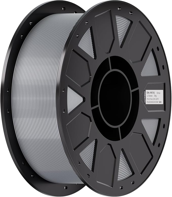 Creality Ender PETG 3D Printer Filament 1.75mm 1KG (2.2lbs), High Precision, Strong Toughness, Odorless, Better Flow, Moistureproof 3D Printing Ender PETG Filament, Grey