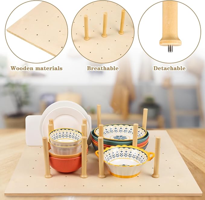 Pegboard Drawer Organizer（30×21in） Peg Board for Drawers,Peg Board Drawer Organizer Kitchen Pegboard Divider Organizer Adjustable Trimmable，15PCS Wooden Peg
