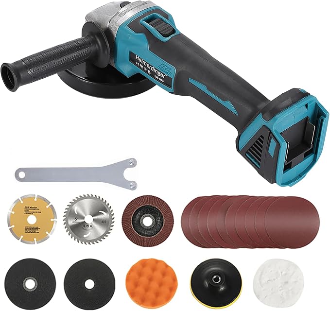 Brushless Angle Grinder Compatible with Makita 18V Battery,4-1/2-Inch High-Power Angle Grinder for Metal,Tile Cutting and Grinding-Tool Only
