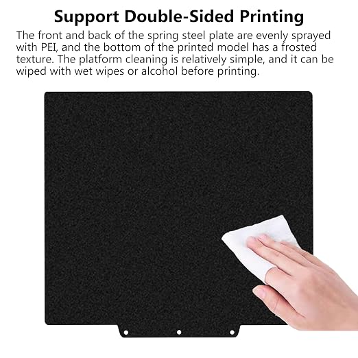 for AD5X/AD5M/AD5M Pro Cold Build Plate No Heating No Glue Double Sided PEI Textured Cool Printing Bed Sheet 235x235mm 3D Printer Flexible Removable Spring Steel Heated Platform Mat