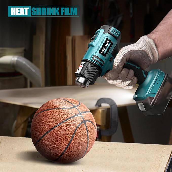 LIVOWALNY Cordless Heat Gun Compatible with Makita 18V Battery (Tool Only) LCD Digital Display - 350W 122℉-1022℉ Adjustable Portable Battery Powered Hot Air Gun for Shrink Tubing Crafts Vinyl Wrap