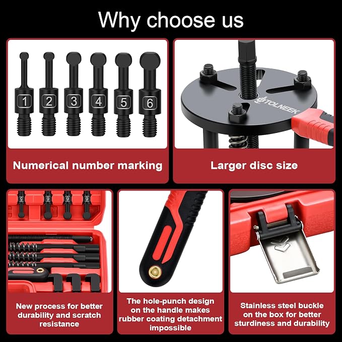 33-in-1 Bearing Puller Kit, Upgraded Heavy-Duty Wheel Bearing Removal Tool & Blind Hole Puller Set with Non-Slip Handle for Automotive, Industrial, Farm Use, Includes Portable Case (33in1-puller)