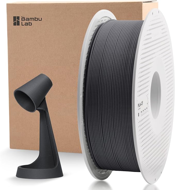 ENOMAKER Bamboo Lab PLA-CF Carbon 3D Printer Filament - Lava Gray 14101, 1.75mm 1kg with Reusable Spool,Carbon Fiber PLA Reinforced 3D Printing Filament, RFID Smart Print, AMS & AMS Lite Consumables