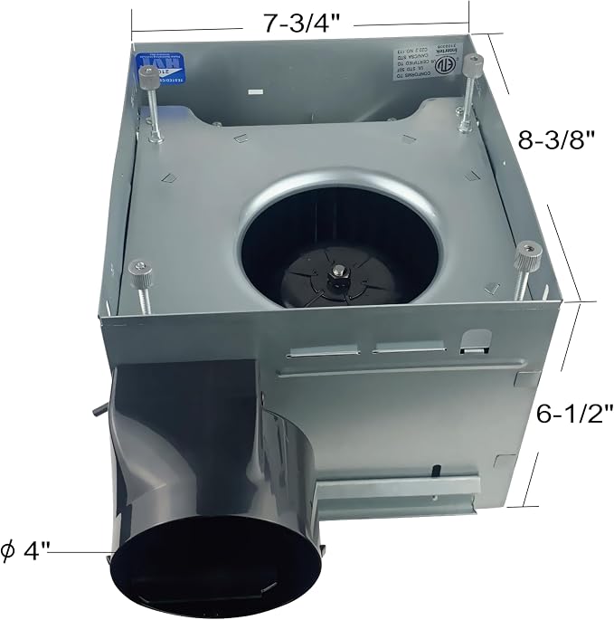 Good Housekeeping Yorkshire (90058) Decorative 80 CFM 2.5 Sones Bathroom Ventilation Exhaust Fan, Satin Brass