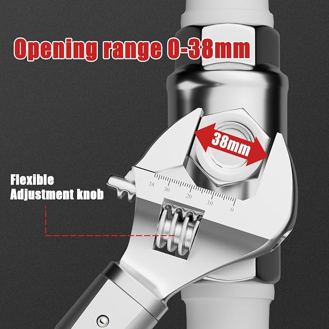 VANPO Adjustable Digital Torque Wrench, 5-99.6 Ft.lb/6.8-135Nm for Split AC | Electronic Torque Wrench with 38mm Jaw and 1/2" Ratchet, ±2% Accuracy, Buzzer, Vibration and LED Indicator for Moto, Car
