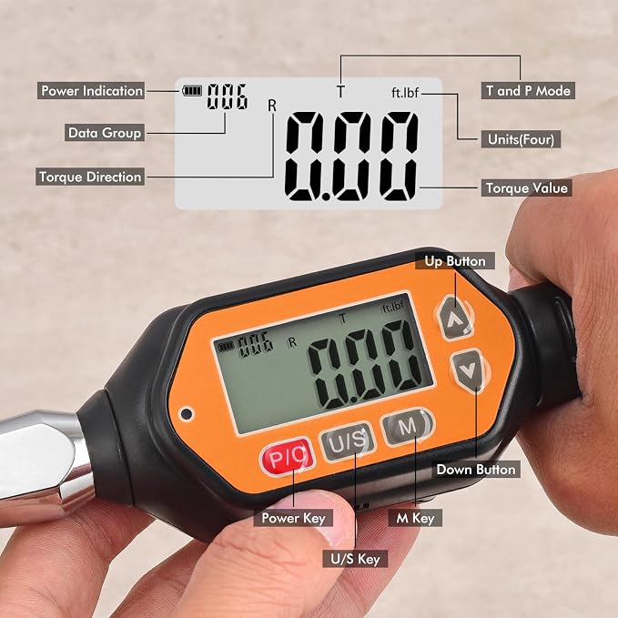 Digital Torque Wrench, 1.0 to 30 Nm Open End Torque Wrench Set with 25 mm Open End Head for Hvac Mini Split and Refrigeration System (30 NM)