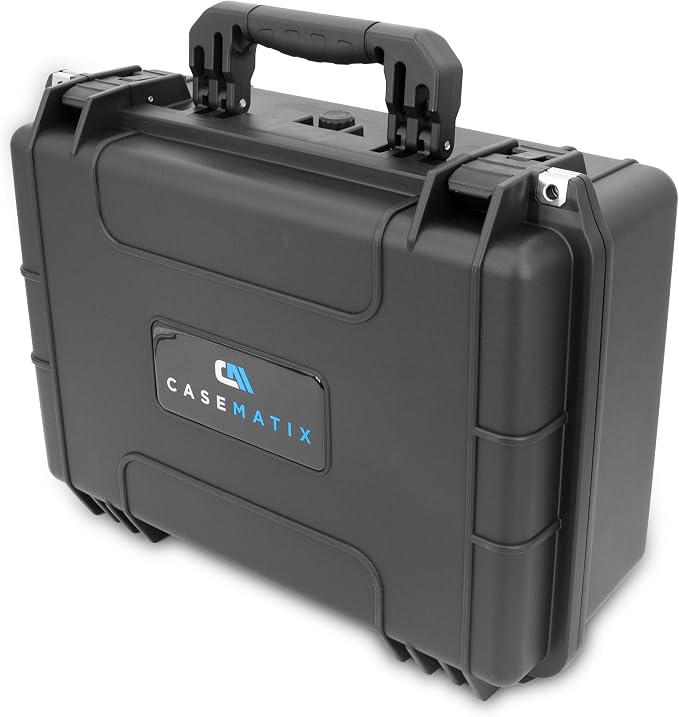 CASEMATIX 18" Waterproof Hard Case with Customizable Foam for Portable Electronics, Tools and Accessories - Hard Shell Plastic Case with Pre-Diced Travel Case Foam Interior