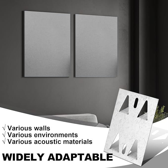 Blulu 25 Pcs Acoustic Panel Impaling Clips, 18 Gauge Galvanized Steel Sound Panel Wall Mount for Gypsum Board Plywood Masonry, Surface Mounting Impaling Clips for Acoustic Foam Panels (Silver)