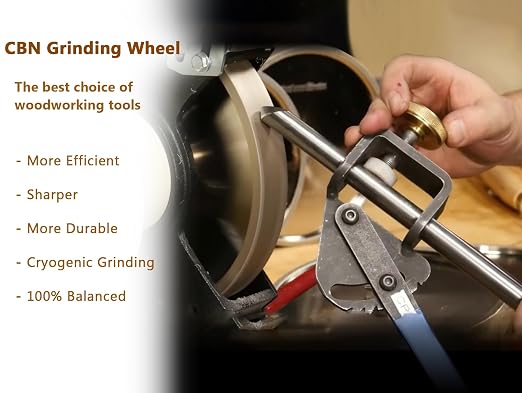 CBN Grinding Wheel 6 inch 1/2 Arbor 180 Grit, 6" Dia X 1" Wide for Sharpening Woodturning Tools、High Speed Steel Tools（180 Grit）