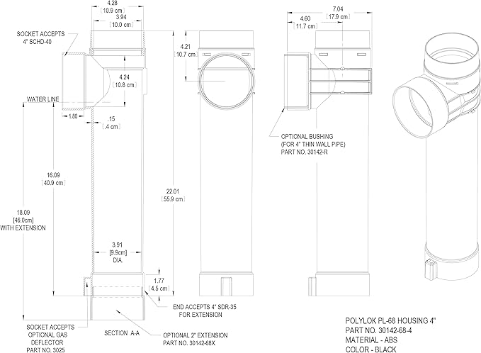 Polylok PL-68 Effluent Filter & Housing (Baffle/Tee)