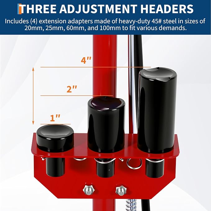 35 Ton Air Hydraulic Floor Jack, 77,000 LBS Capacity Heavy Duty Truck Jack for Trucks & Tractors, Low Profile 10 Inch, Dual Power Air/Manual Hydraulic, 4 Adapters & Adjustable Handle