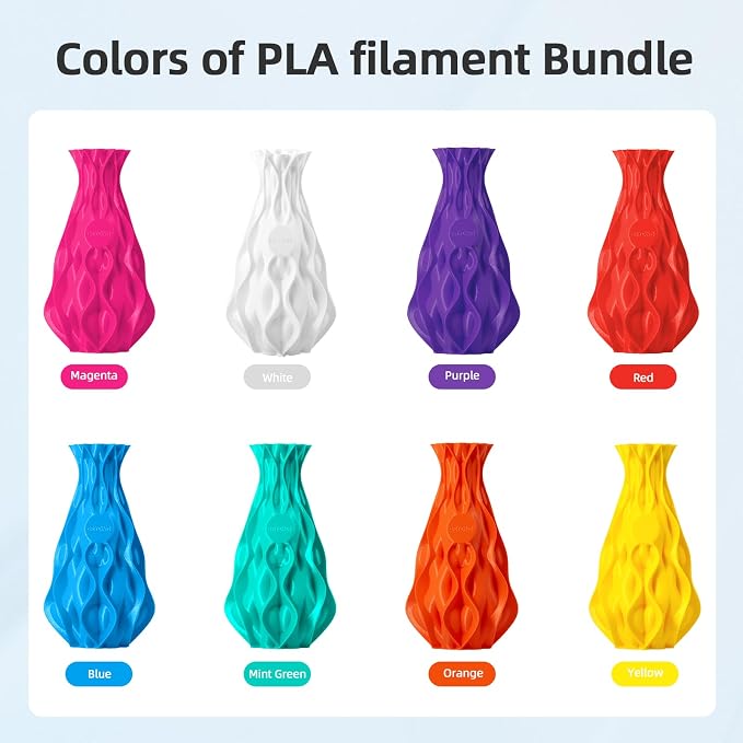 ERYONE PLA Filament 3D Printer Filament Bundle Multicolor 1.75mm +/- 0.03mm, PLA Filament 250g Spool, 8 Rolls, PLA Plus Dopamine Color Series