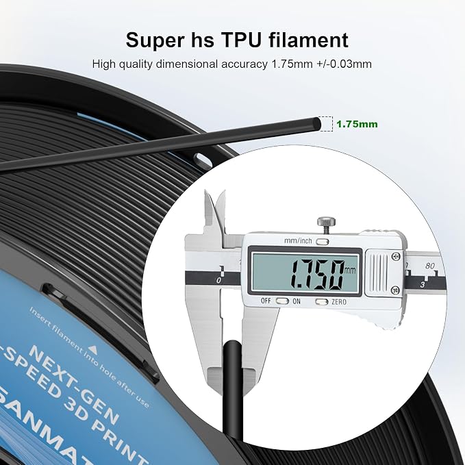 iSANMATE 95A HS TPU Filament Bundle 1.75mm, Black, 1kg*4 | High Speed HS / HF; Flexible TPU 95A; 3D Printer Filament for FDM 3D Printers; 1kg/2.2lbs; 50-200mm/s