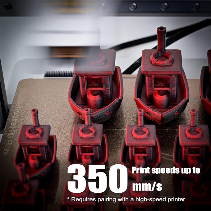 OVV3D Matte PLA 3D Printer Filament Bundle 250g x 4 Spools, Dual Color Filament 1.75mm Pack, Multi Color Change 3D Printing Filament, High Quality Matte Surface, Black - Red, Blue, Green, Purple