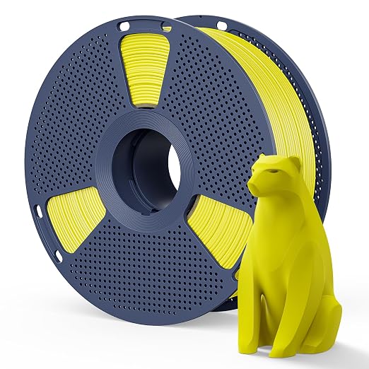 Matte PLA Filament 1.75mm, 1kg(2.2lbs) SUNLU 3D Printer Filament, Smooth Matte Finish, Less Brittle, Reduced Layer Line Appearance, Matte Surface Texture, Yellow